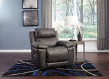 Erlangen Midnight PWR Recliner/ADJ Headrest - Faux Leather Ashley - Home Elegance USA