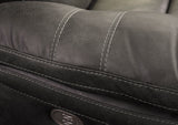 Erlangen Midnight PWR Recliner/ADJ Headrest - Faux Leather Ashley - Home Elegance USA