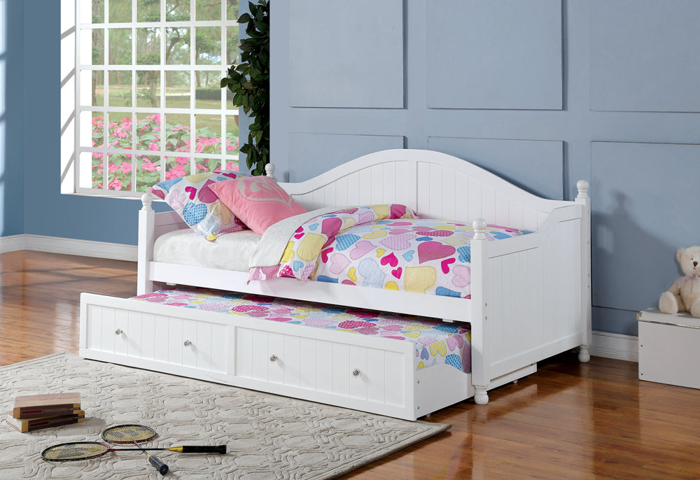 Twin Daybed W/ Trundle - Julie Ann Twin Daybed with Trundle White