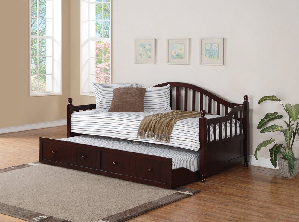 Dan Ryan Arched Back Twin Daybed with Trundle Cappuccino | Coaster - 300090 - Home Elegance USA - 2