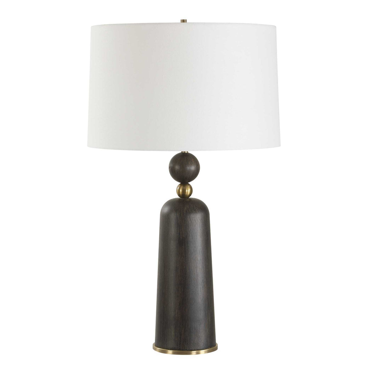 McQuinn Table Lamp Dark Walnut - Dark Brown / White by Uttermost - View 3