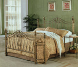 Queen Headboard / Footboard - Sydney Metal Queen Open Frame Bed Antique Brushed Gold