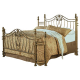 Queen Headboard / Footboard - Sydney Metal Queen Open Frame Bed Antique Brushed Gold