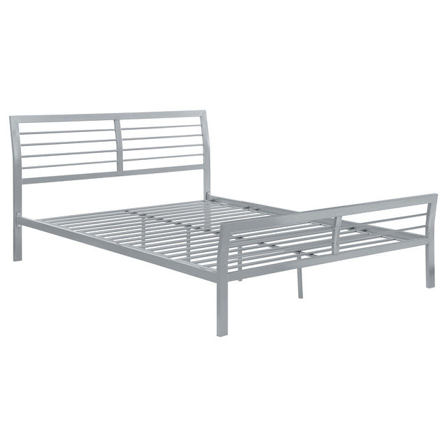 Queen Bed - Cooper Metal Queen Open Frame Bed Silver