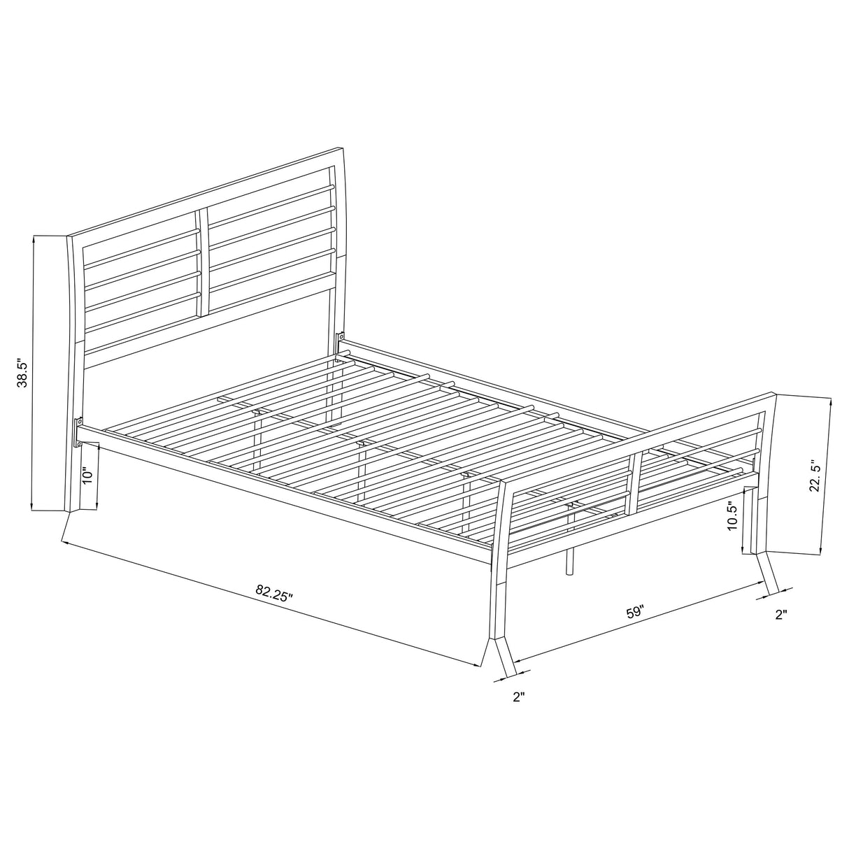 Queen Bed - Cooper Metal Queen Open Frame Bed Silver