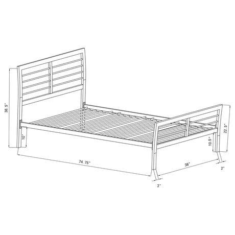 Twin Bed - Cooper Metal Twin Open Frame Bed Silver