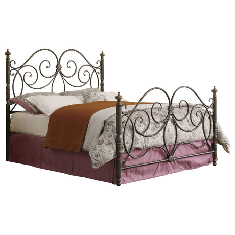 Queen Headboard / Footboard - London Metal Queen Open Frame Bed Dark Bronze