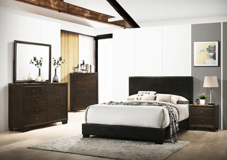 Full Bed - Conner Upholstered Full Panel Bed Black