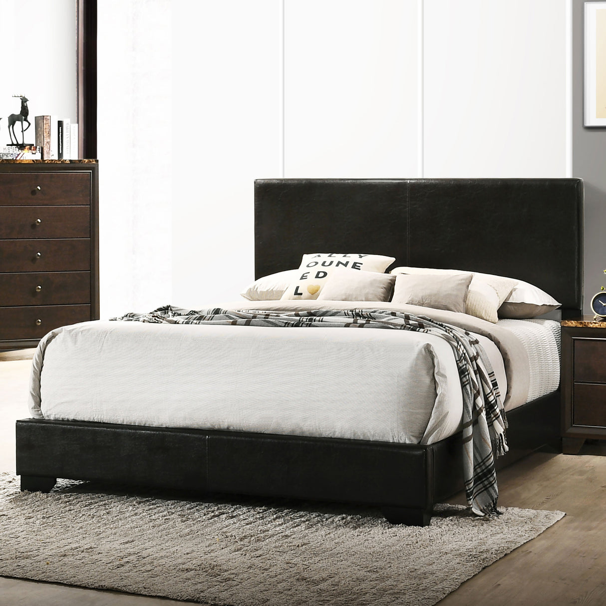 California King Bed - Conner Upholstered California King Panel Bed Black