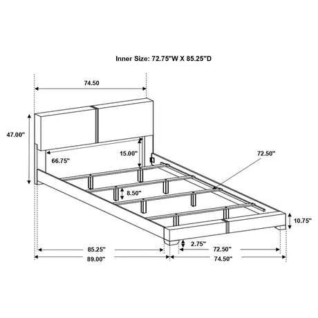 California King Bed - Conner Upholstered California King Panel Bed Black