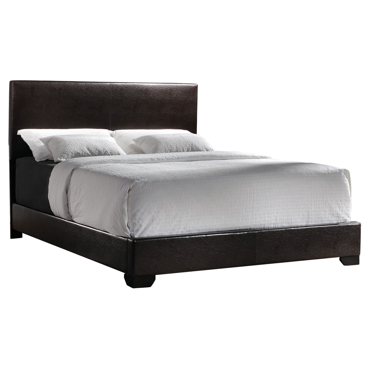 Full Bed - Conner Upholstered Full Panel Bed Dark Brown