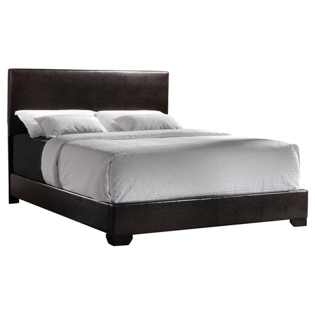 Full Bed - Conner Upholstered Full Panel Bed Dark Brown