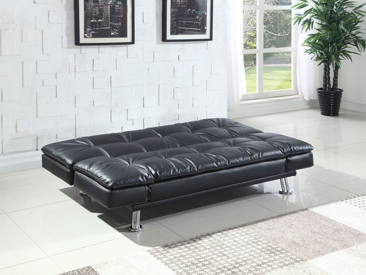 Dilleston Tufted Back Upholstered Sofa Bed Black | Coaster - 300281 - Home Elegance USA - 3