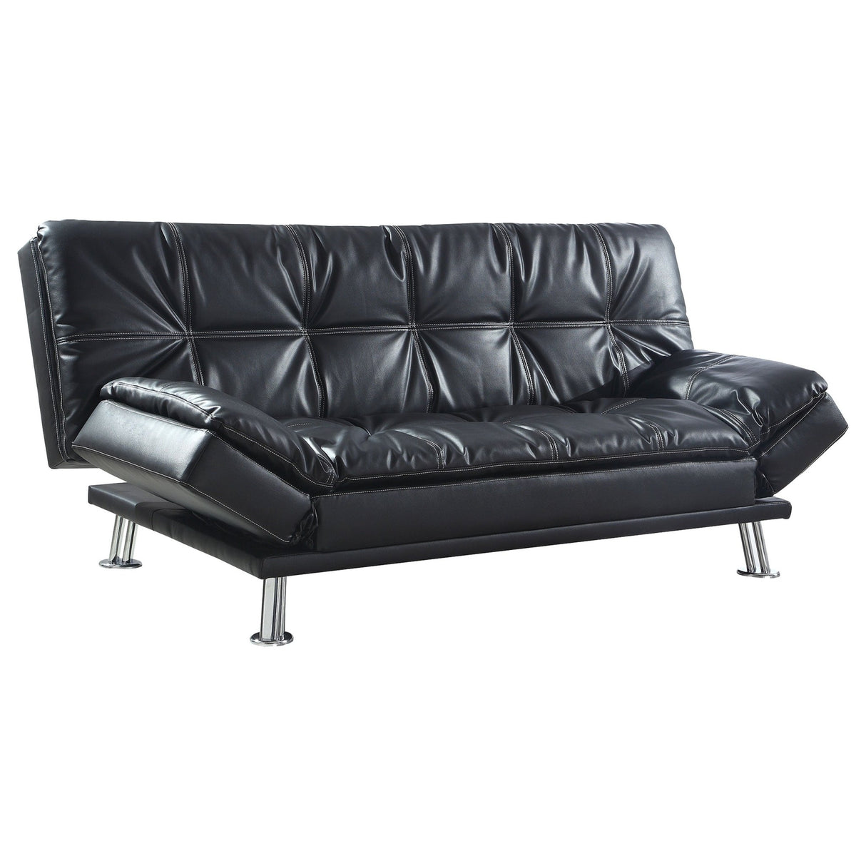 Dilleston Tufted Back Upholstered Sofa Bed Black | Coaster - 300281 - Home Elegance USA - 1