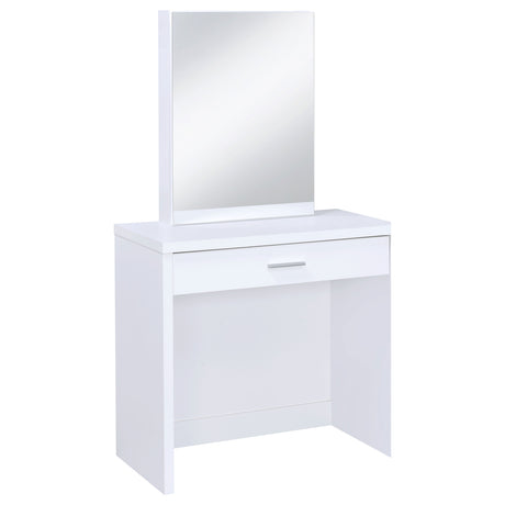 Vanity Table & Mirror - Harvey 2-piece Vanity Set with Lift-Top Stool White