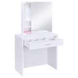 Vanity Table & Mirror - Harvey 2-piece Vanity Set with Lift-Top Stool White