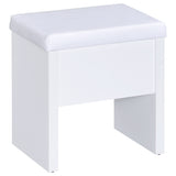 Vanity Table & Mirror - Harvey 2-piece Vanity Set with Lift-Top Stool White