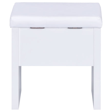 Vanity Table & Mirror - Harvey 2-piece Vanity Set with Lift-Top Stool White