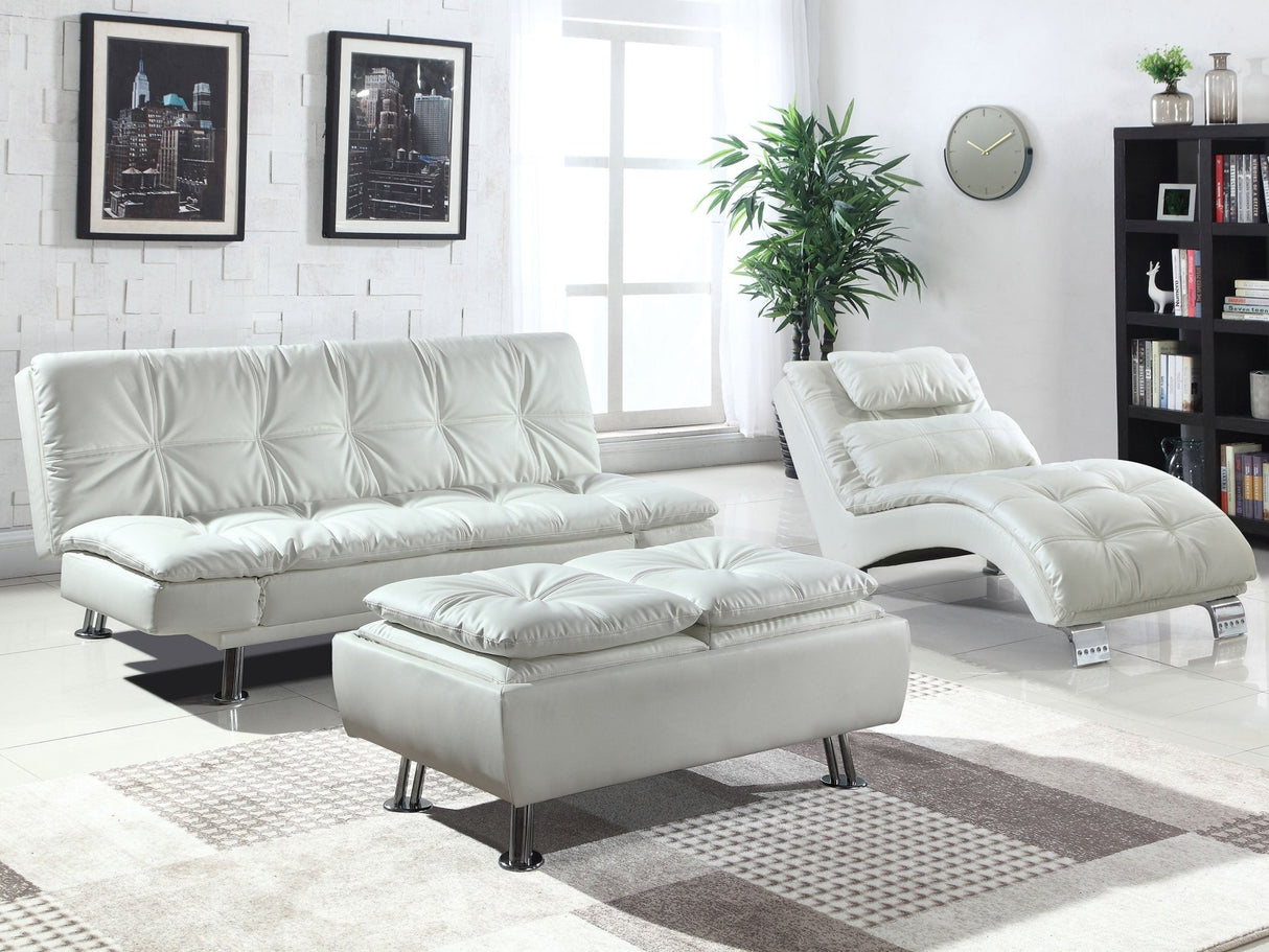 Dilleston Tufted Back Upholstered Sofa Bed White | Coaster | Home Elegance USA