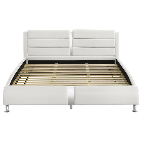 Jeremaine Eastern King Upholstered Bed White 300345KE | Coaster - sold by Home Elegance USA