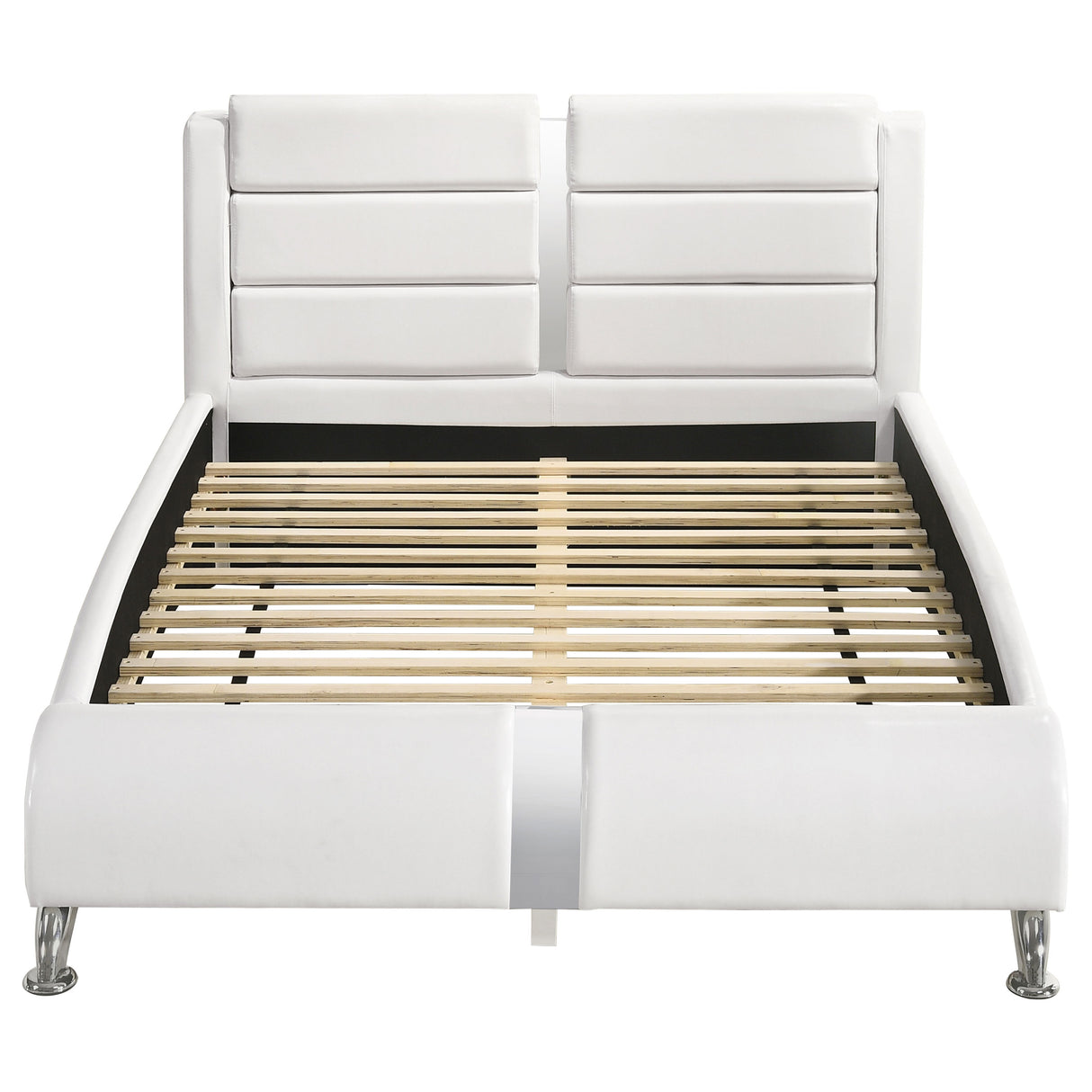 Eastern King Bed - Jeremaine Upholstered Eastern King Sleigh Bed White