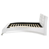 Eastern King Bed - Jeremaine Upholstered Eastern King Sleigh Bed White