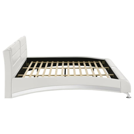 Jeremaine Eastern King Upholstered Bed White 300345KE | Coaster - sold by Home Elegance USA