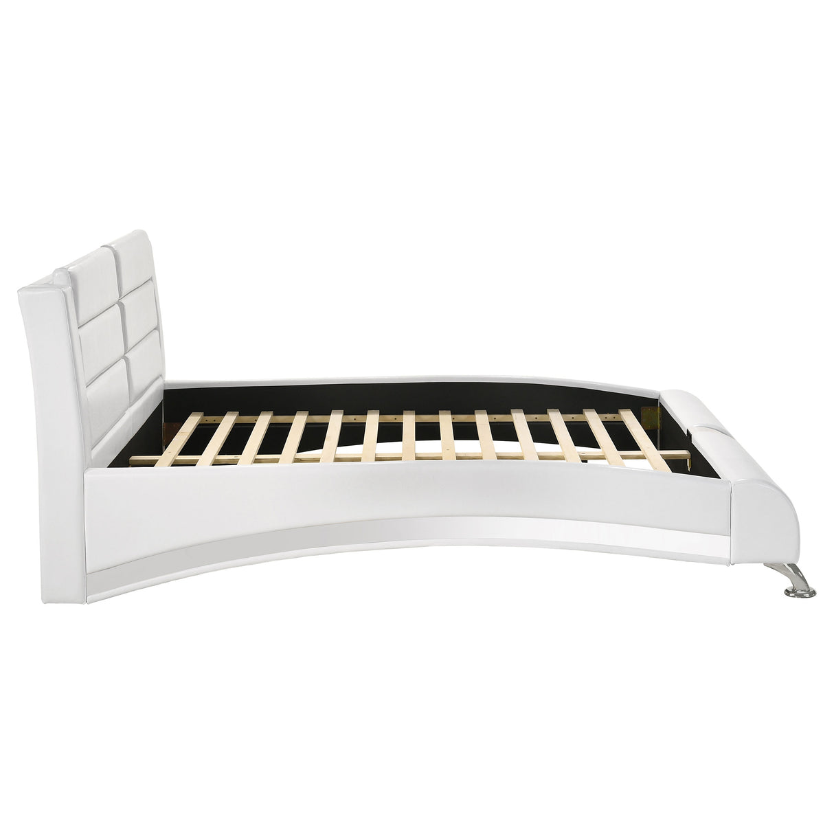 Eastern King Bed - Jeremaine Upholstered Eastern King Sleigh Bed White