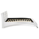 Eastern King Bed - Jeremaine Upholstered Eastern King Sleigh Bed White