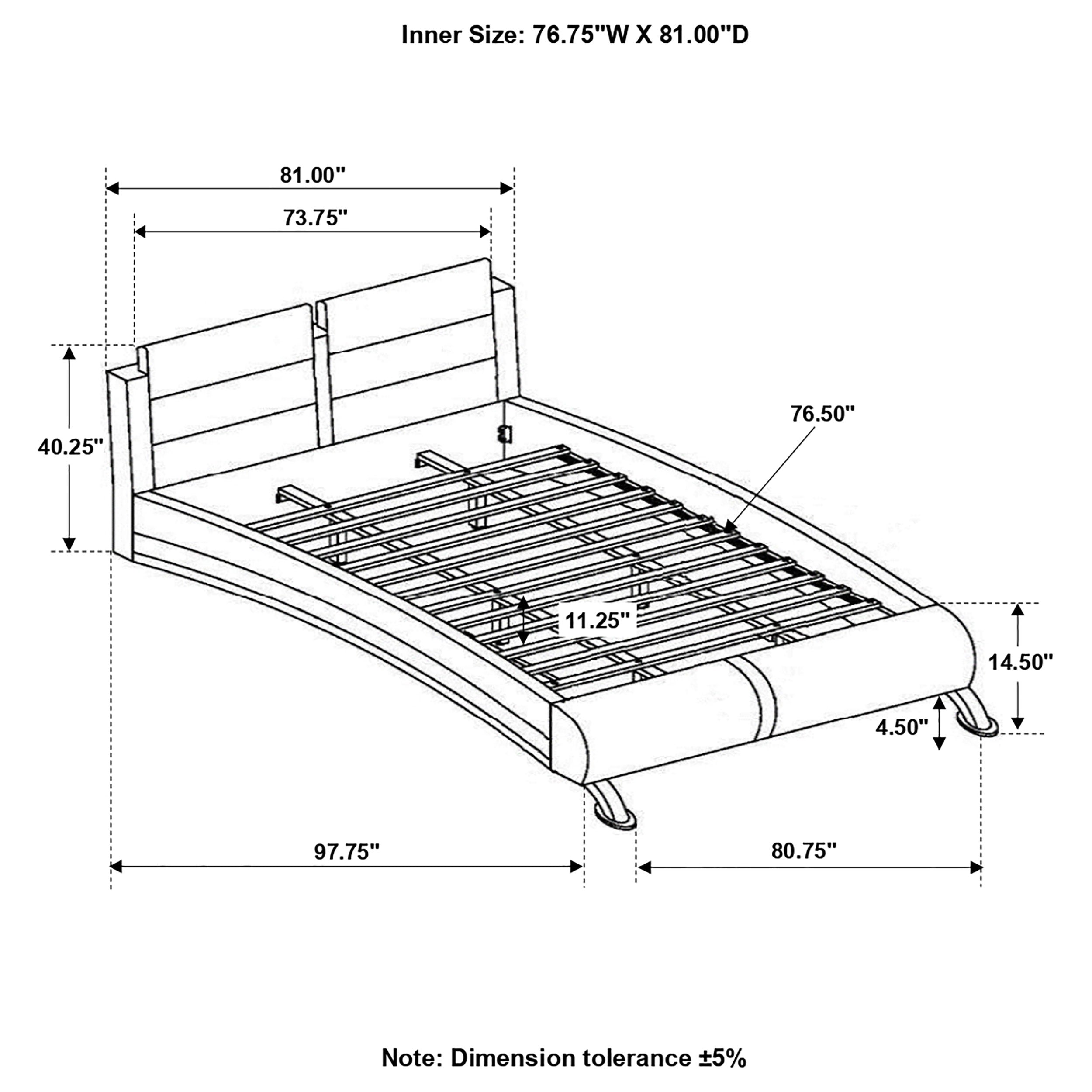 Jeremaine Eastern King Upholstered Bed White 300345KE | Coaster