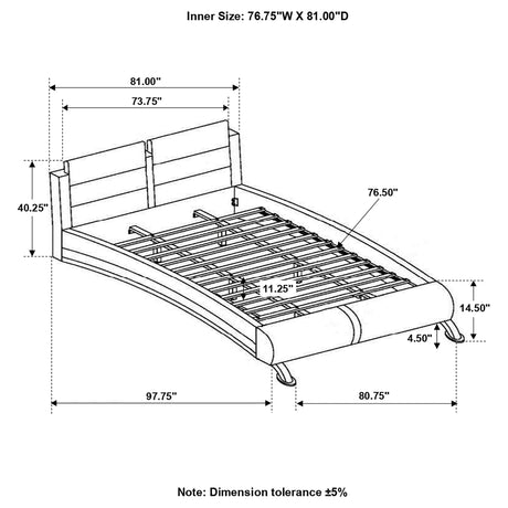Jeremaine Eastern King Upholstered Bed White 300345KE | Coaster - sold by Home Elegance USA