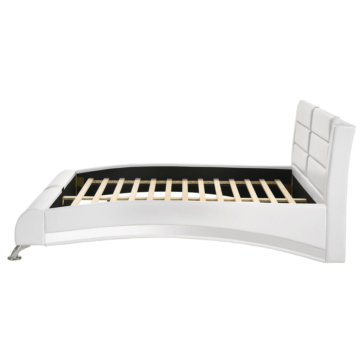 California King Bed - Jeremaine Upholstered California King Sleigh Bed White