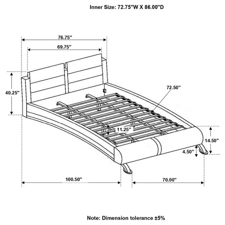 California King Bed - Jeremaine Upholstered California King Sleigh Bed White