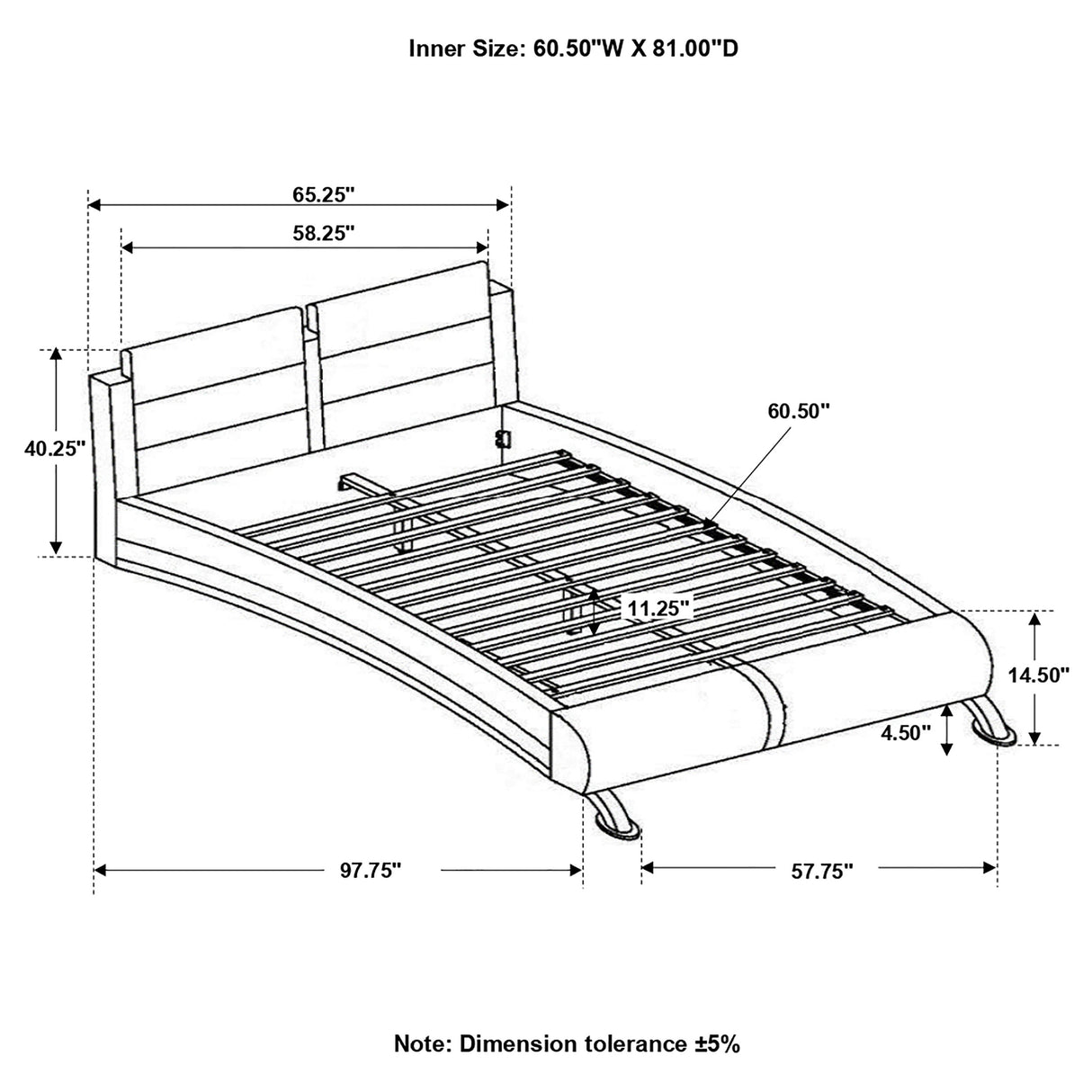 Queen Bed - Jeremaine Upholstered Queen Sleigh Bed White