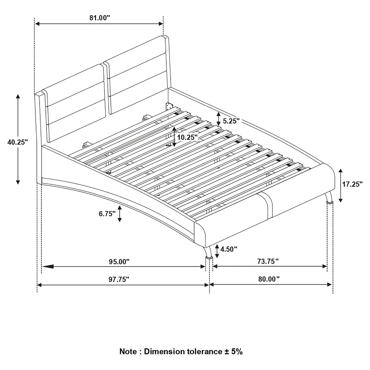 Eastern King Bed - Jeremaine Upholstered Eastern King Sleigh Bed Black