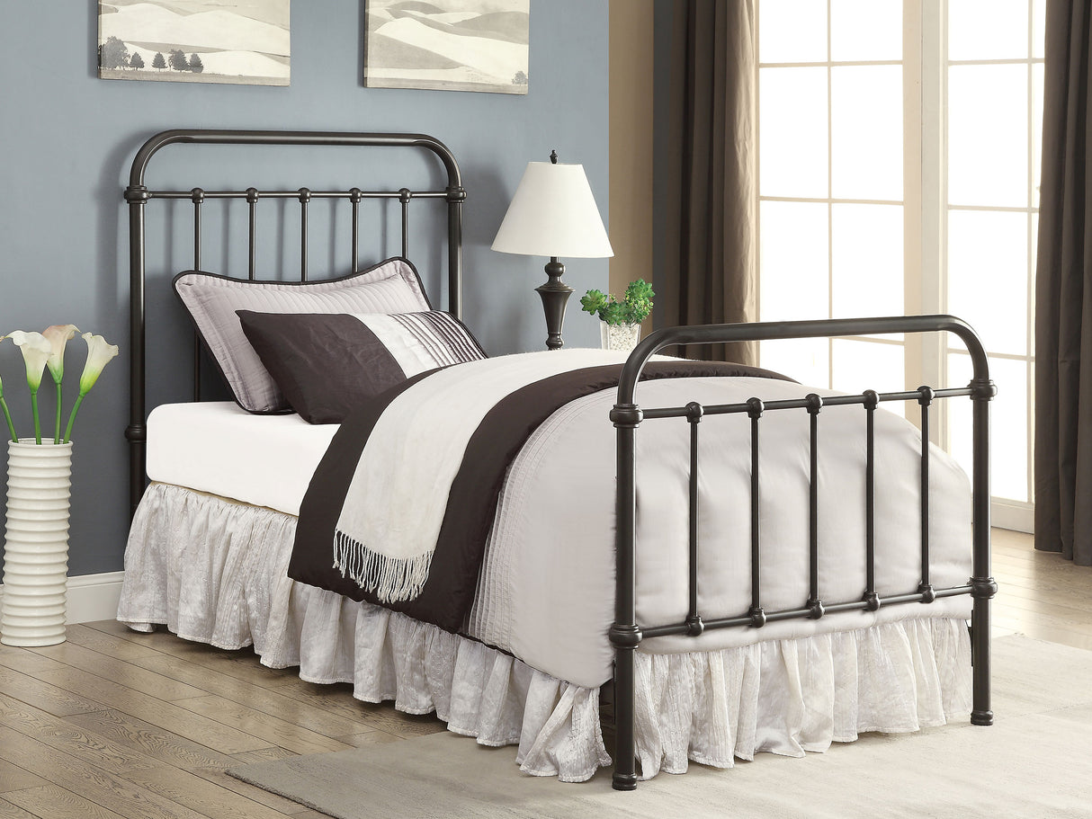 Twin Bed - Livingston Metal Twin Open Frame Bed Dark Bronze