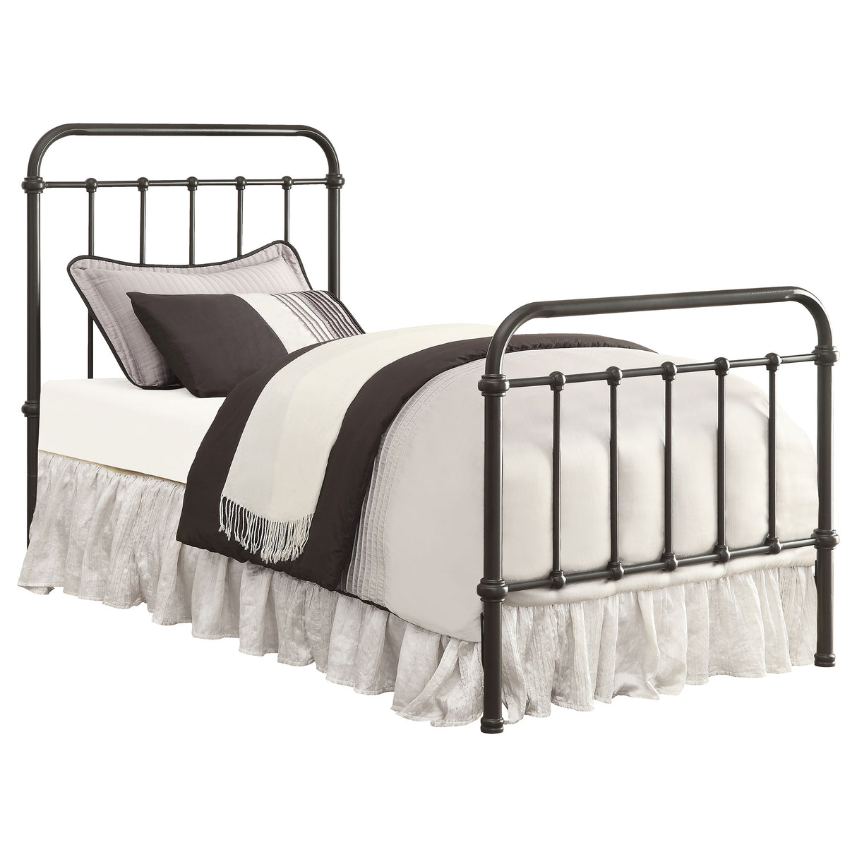 Twin Bed - Livingston Metal Twin Open Frame Bed Dark Bronze