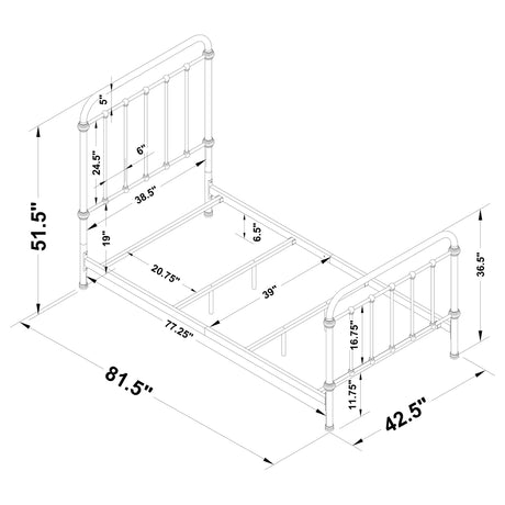 Twin Bed - Livingston Metal Twin Open Frame Bed Dark Bronze