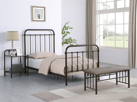 Twin Bed - Livingston Metal Twin Open Frame Bed Dark Bronze