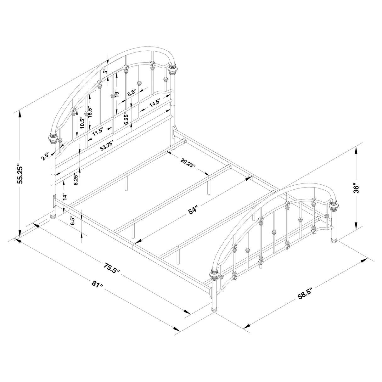 Full Bed - Rowan Metal Full Open Frame Bed Dark Bronze