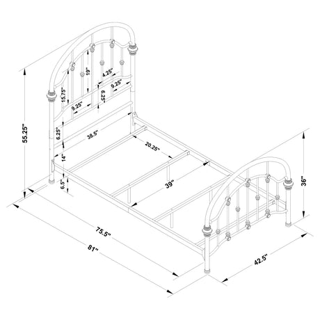 Twin Bed - Rowan Metal Twin Open Frame Bed Dark Bronze