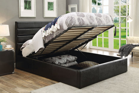 Full Storage Bed - Riverbend Upholstered Full Storage Panel Bed Black