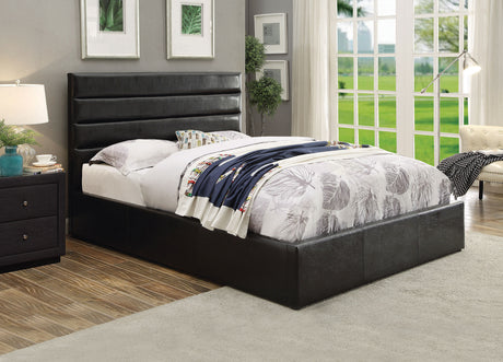 Eastern King Storage Bed - Riverbend Upholstered Eastern King Storage Panel Bed Black