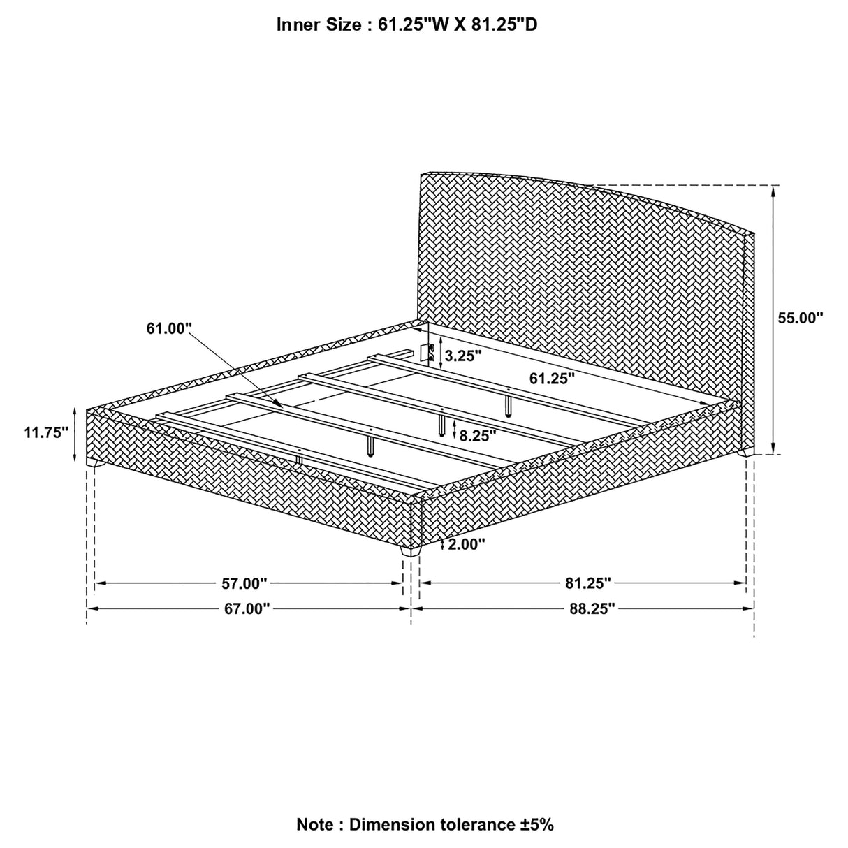 Queen Bed - Laughton Banana Leaf Queen Panel Bed Amber