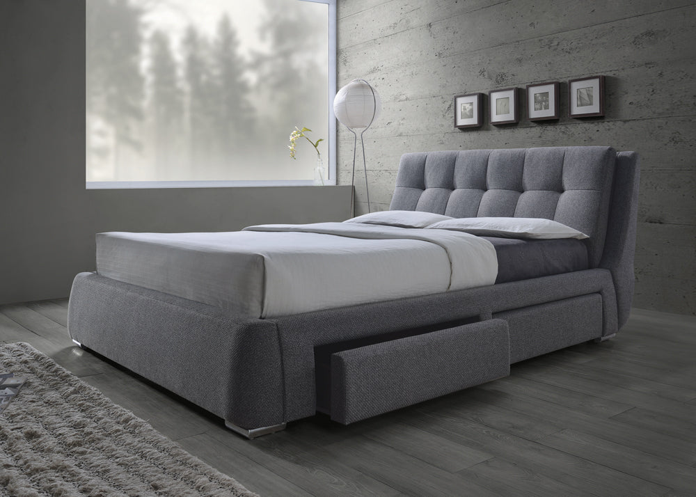 Queen Storage Bed - Fenbrook Upholstered Queen Storage Panel Bed Grey
