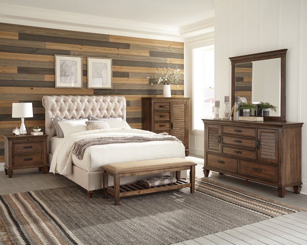 Devon 4 - piece Full Bedroom Set Burnished Oak | Coaster - 300525F - S4 - Home Elegance USA - 2