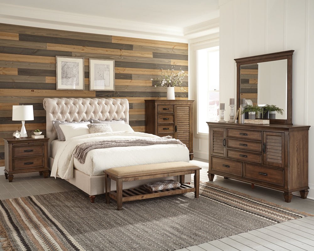 Devon 5 - piece Full Bedroom Set Burnished Oak | Coaster - 300525F - S5 - Home Elegance USA - 2