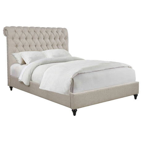 Devon Upholstered Full Panel Bed Beige | Coaster - 300525F - Home Elegance USA - 3