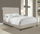 Devon Upholstered Eastern King Panel Bed Beige | Coaster - 300525KE - Home Elegance USA - 2