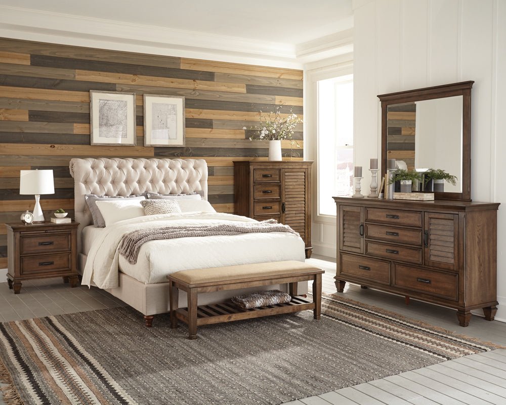 Devon 4 - piece Queen Bedroom Set Burnished Oak | Coaster - 300525Q - S4 - Home Elegance USA - 2